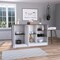 Tuhome Ginger Kitchen Island, Three Open Shelves, Two Cabinets, White/Dark Brown IBB7163 - alternate 1